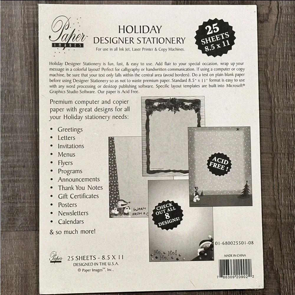 💞 New 25-Sheet Christmas Newsletter Holiday Penguin Stationary Paper Pack
